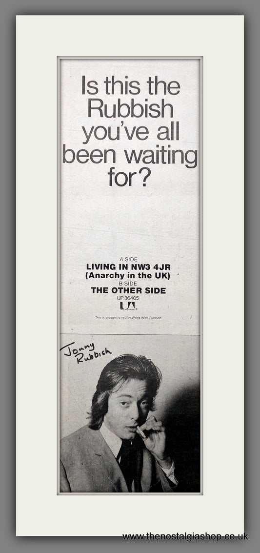 Jonny Rubbish Living In NW3.  Original Advert 1978 (ref AD200646)