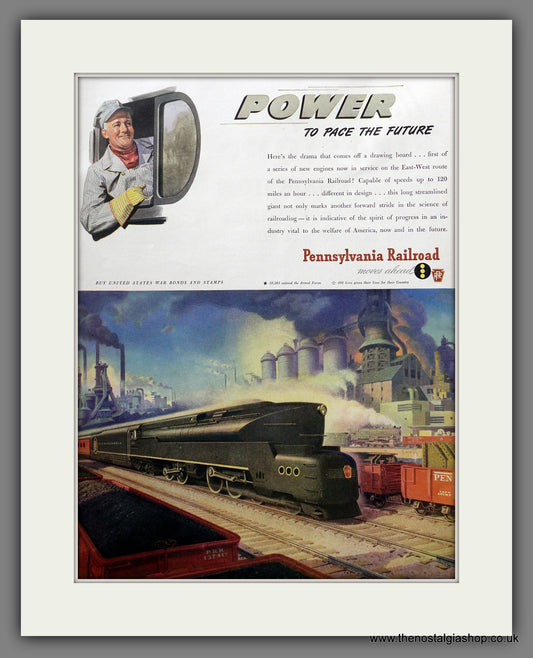 Pennsylvania Railroad. Large Original Advert 1945 (ref AD301206)