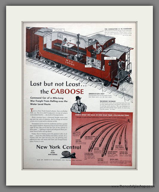 New York Central Caboose. Large Original Advert 1943 (ref AD301208)