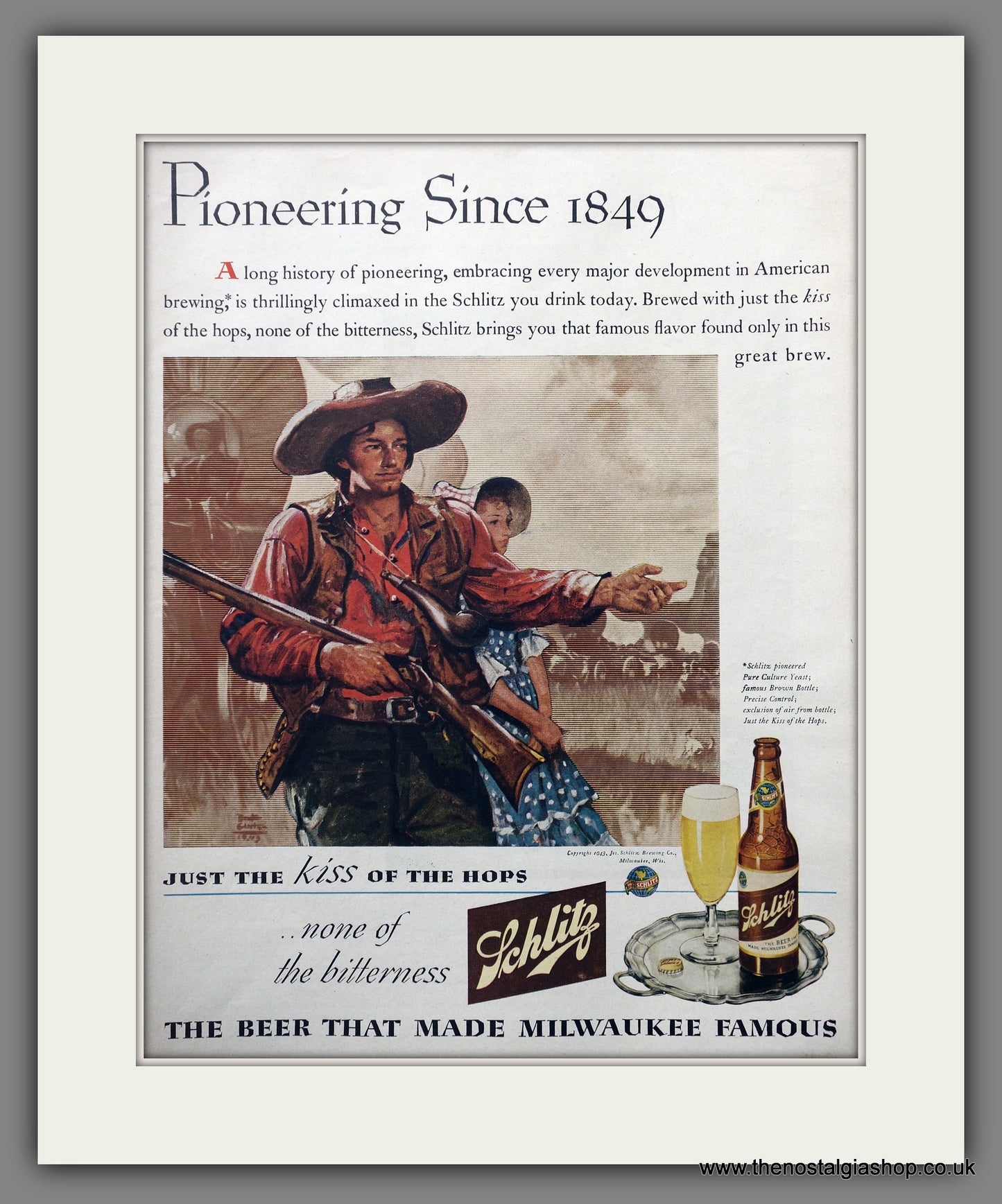 Schlitz Beer. Original Advert 1943 (ref AD301222)