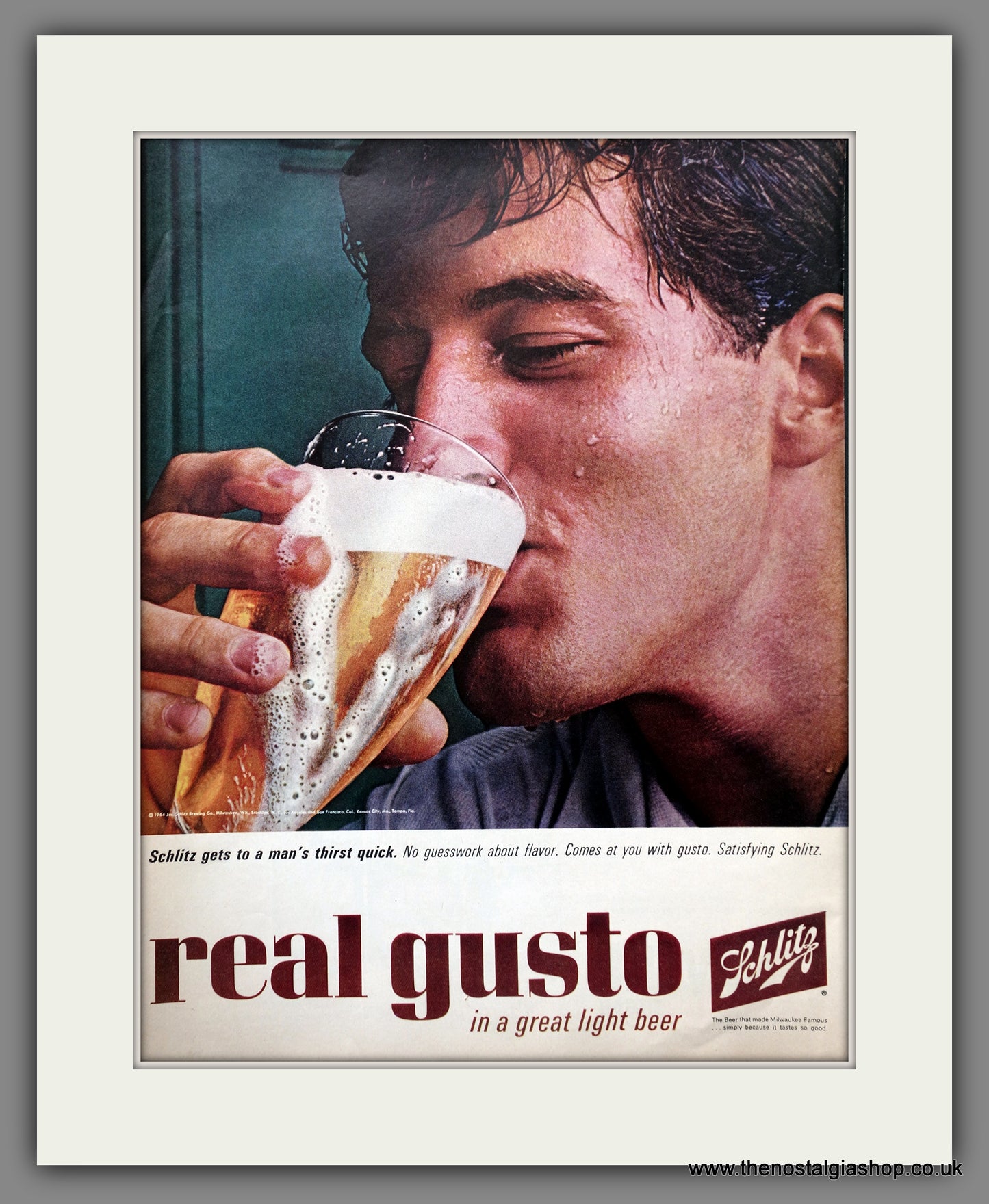 Schlitz Beer. Original Advert 1964 (ref AD301223)