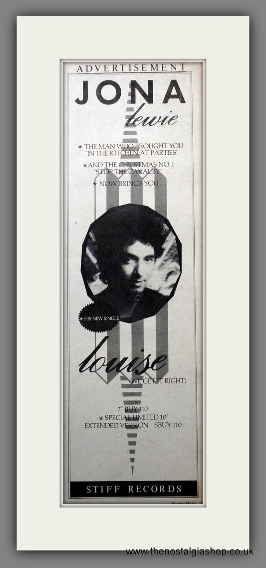 Jona Lewie Louise.  Original Advert 1981 (ref AD200647)