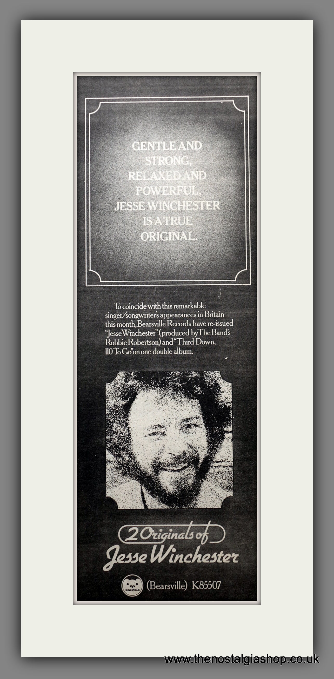 Jesse Winchester 20 Originals.  Original Advert 1976 (ref AD200648)