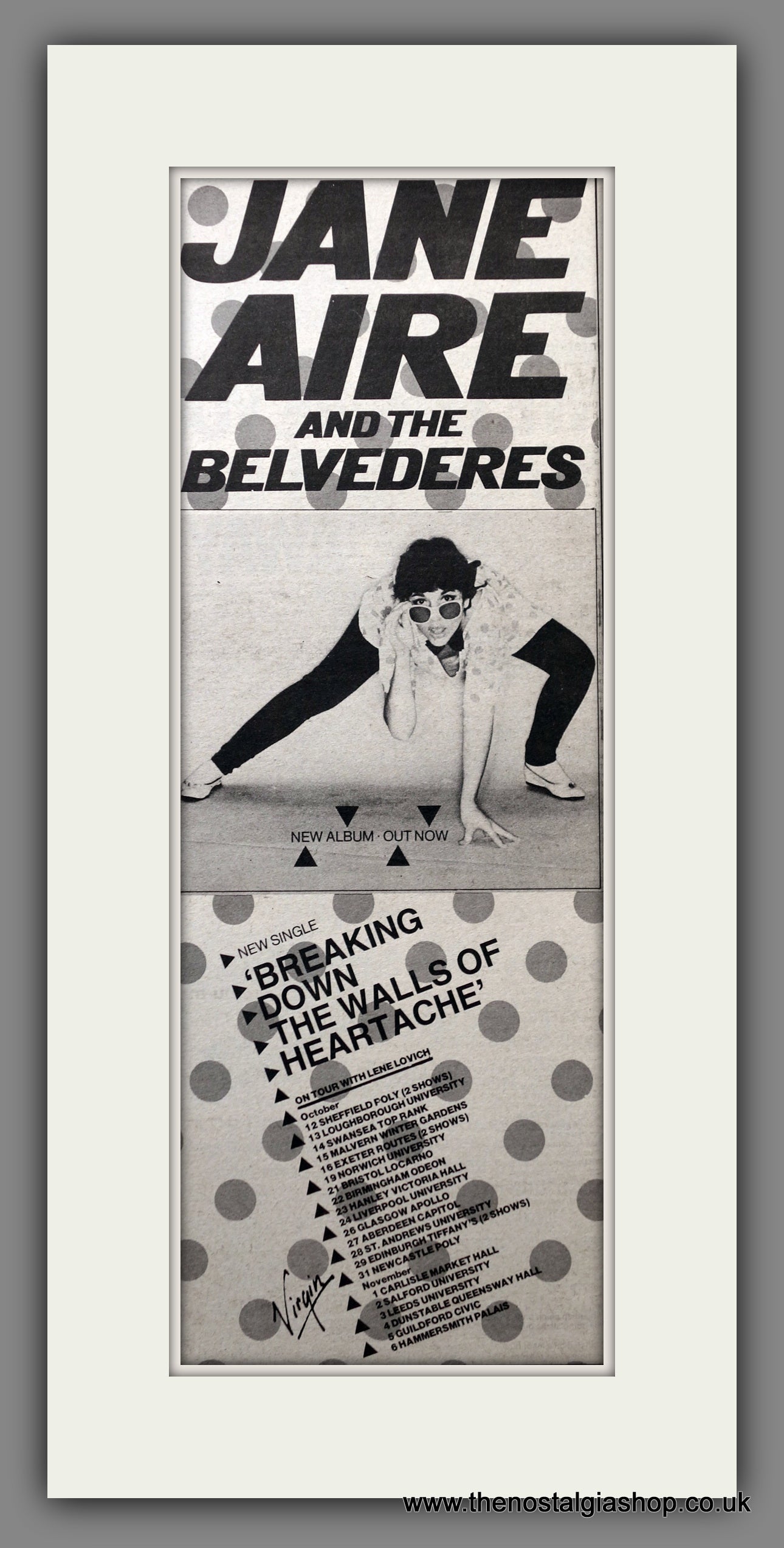 Jane Aire And The Belvederes Breaking Down The Walls Of Heartache.  Original Advert 1979 (ref AD200673)