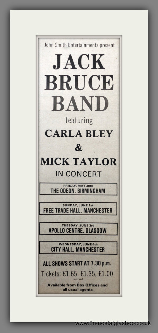 Jack Bruce Band In Concert.  Original Advert 1975 (ref AD200681)