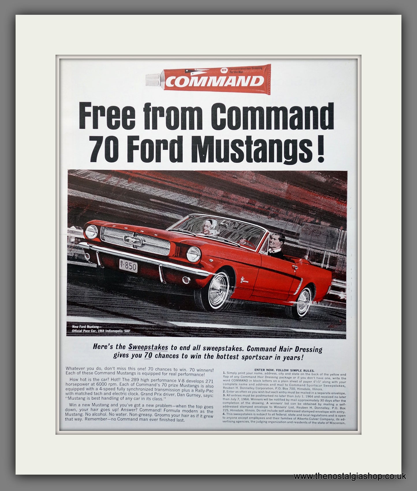 Ford Mustang '64. Original American Advert 1964 (ref AD301305)