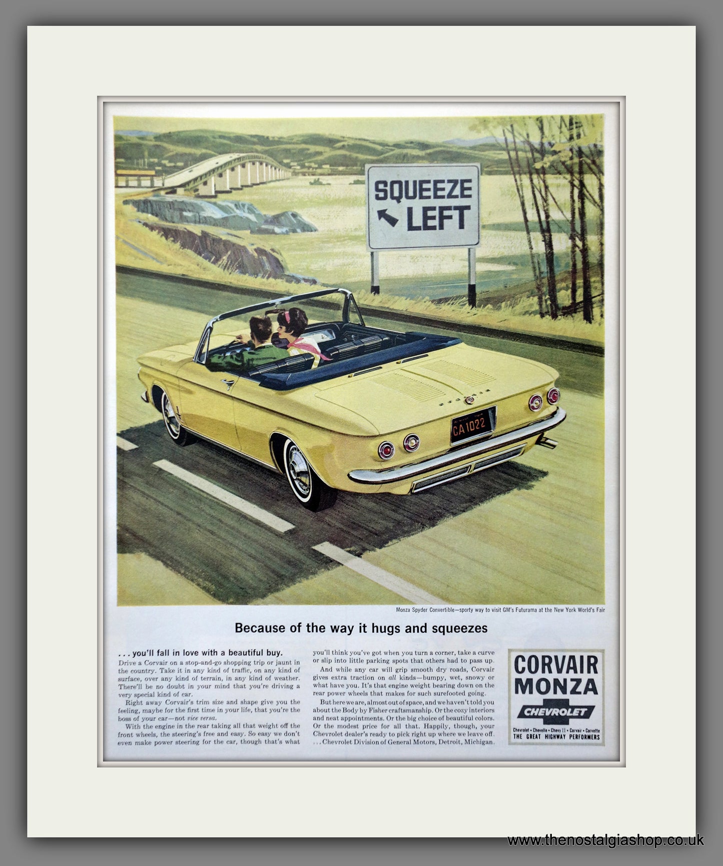 Chevrolet Corvair Monza. Original Advert 1964 (ref AD301307)
