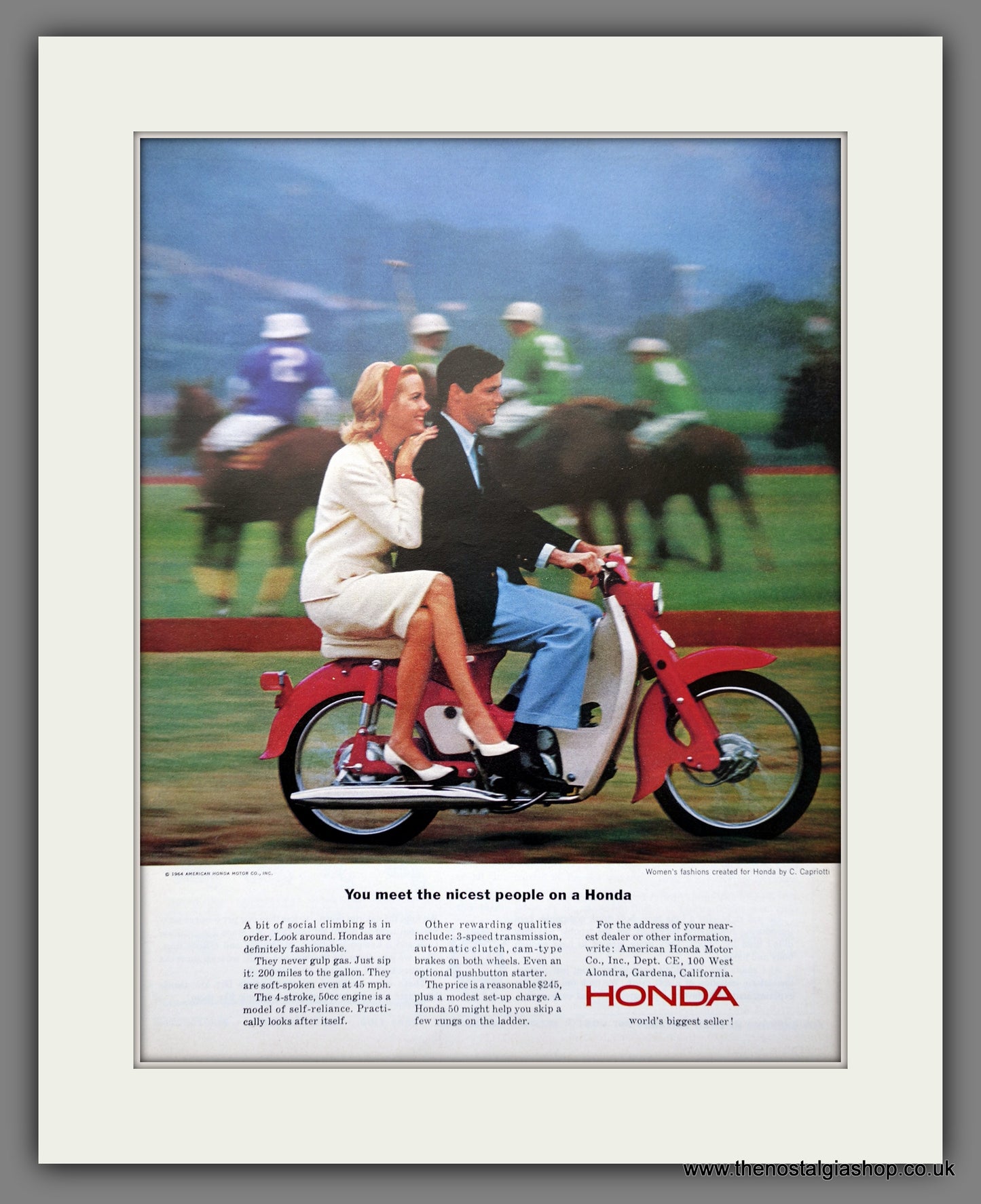 Honda 50 Motorcycle. 1964 Original advert (ref AD301315)
