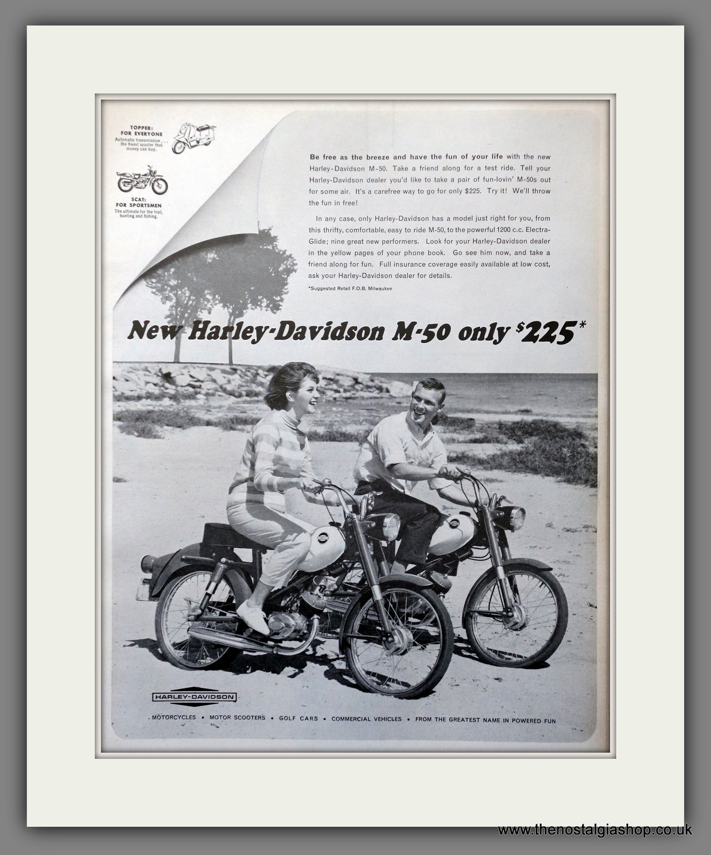 Harley-Davidson M-50 Motorcycle. 1964 Original advert (ref AD301317)