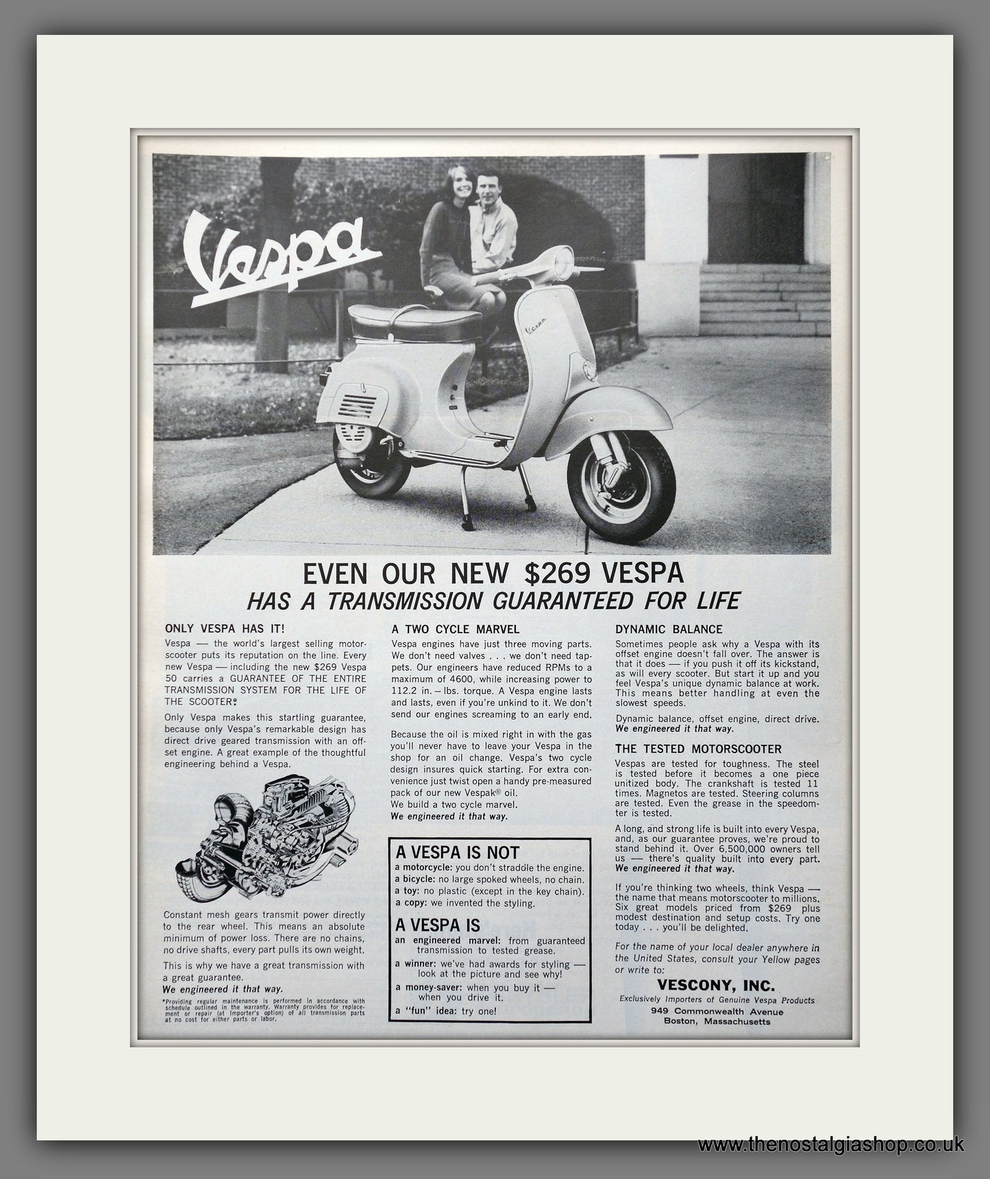 Vespa Scooter Original American Advert 1964 (ref AD301319)