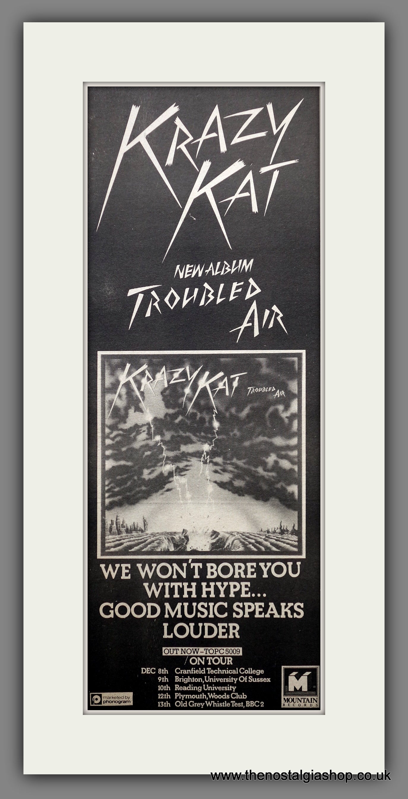 Krazy Kat Troubled Air. Original Advert 1977 (ref AD200709)