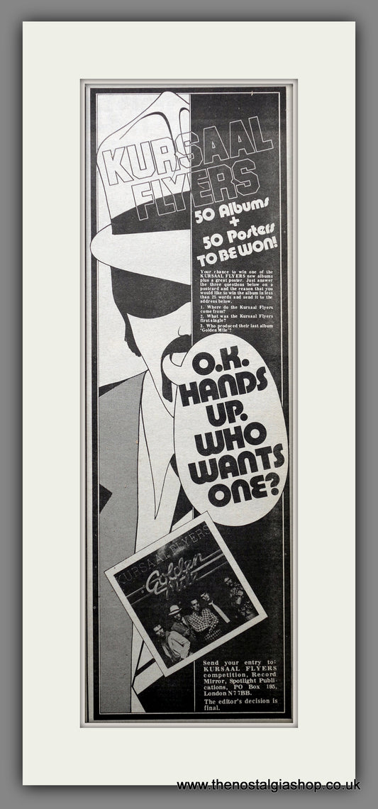 Kursaal Flyers Competition. Original Advert 1977 (ref AD200717)