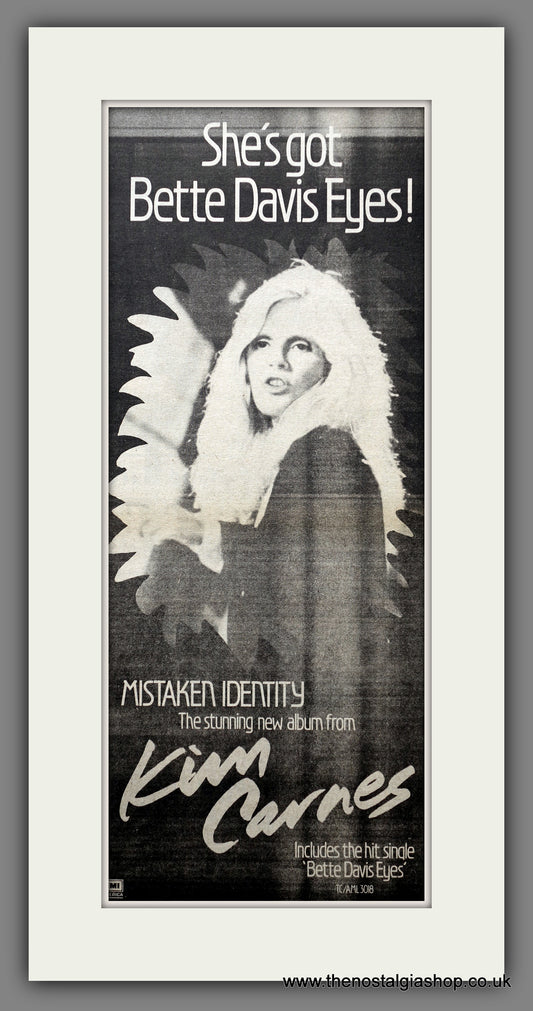 Kim Carnes Mistaken Identity. Original Advert 1981 (ref AD200724)