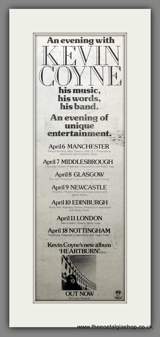 Kevin Coyne Tour Dates. Original Advert 1976 (ref AD200731)