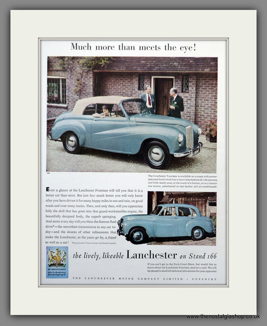 Lanchester Fourteen Motor Cars 1952 Original Advert (ref AD60942)