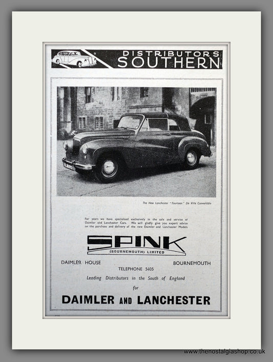 Lanchester Fourteen De Ville Convertible Motor Cars 1951 Original Advert (ref AD60945)