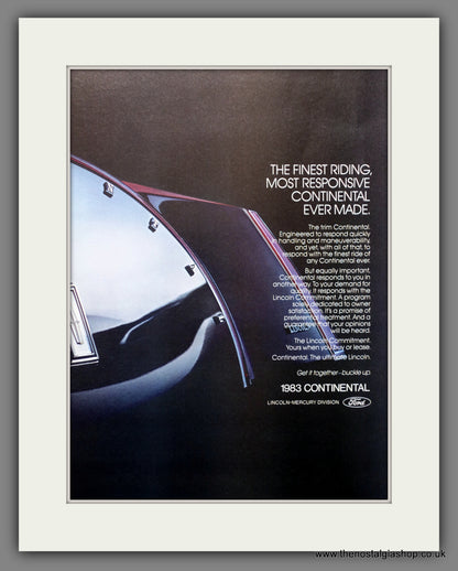 Lincoln Continental. Original American Advert 1983 (ref AD60952)