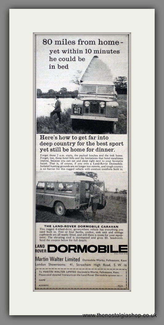 Land Rover Dormobile. 1966 Original Advert (ref AD61002)