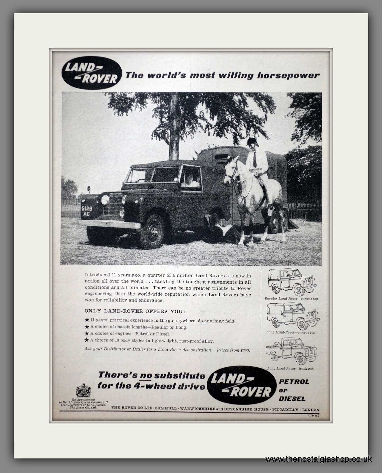 Land Rover. 1959 Original Advert (ref AD61016)