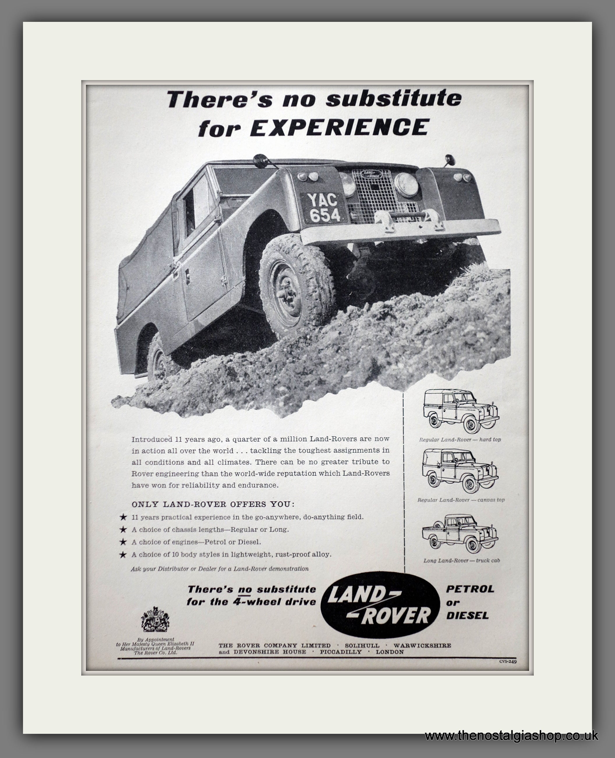Land Rover. 1959 Original Advert (ref AD61042) – The Nostalgia Shop