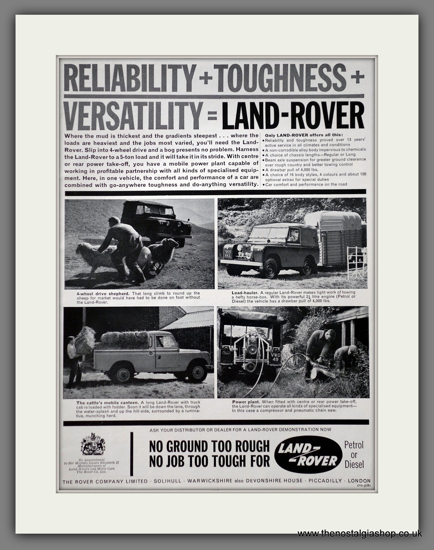 Land Rover. 1962 Original Advert (ref AD61060)