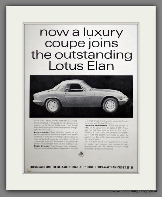 Lotus Elan 1965 Original Advert (ref AD60977)