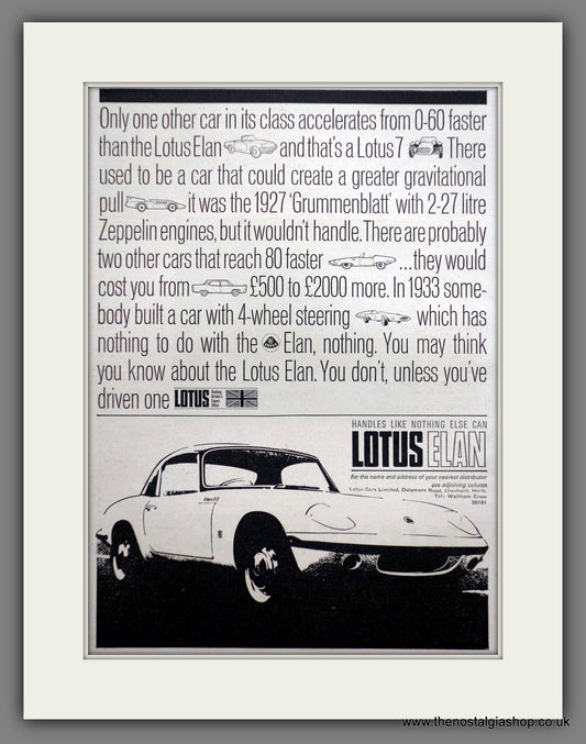 Lotus Elan 1965 Original Advert (ref AD60983)