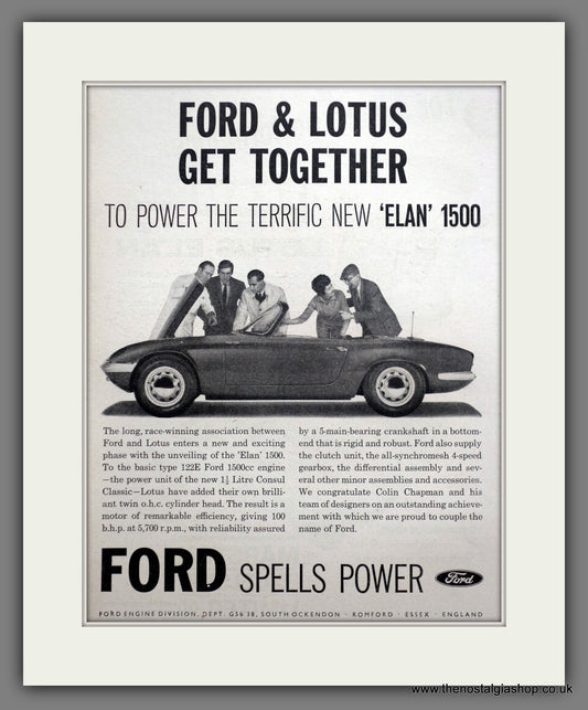 Lotus Elan 1962 Original Advert (ref AD60987)
