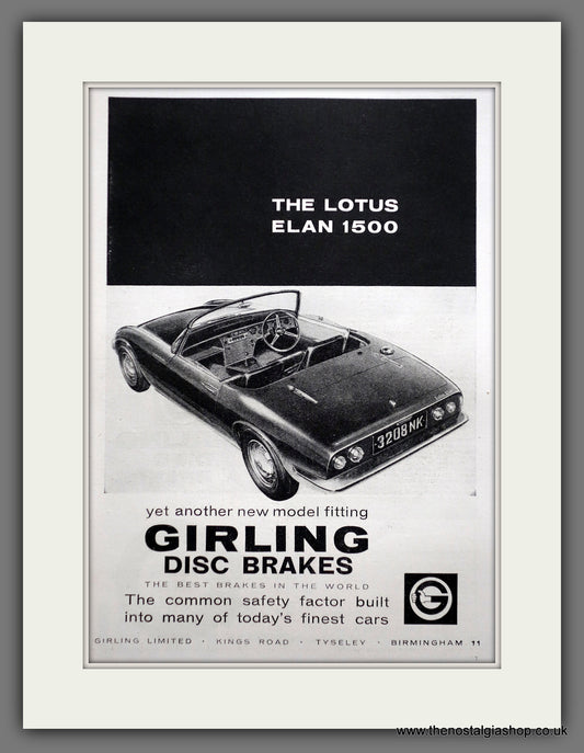 Lotus Elan 1962 Original Advert (ref AD60994)
