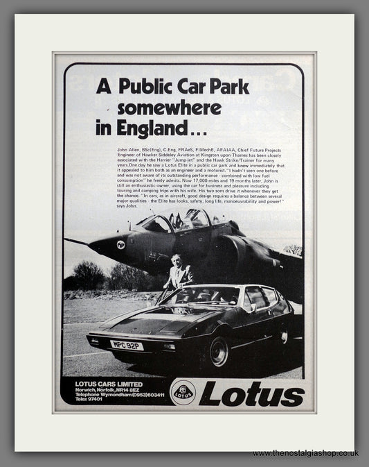 Lotus. 1977 Original Advert (ref AD61072)