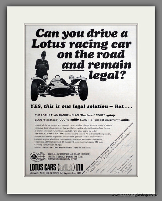 Lotus. 1969 Original Advert (ref AD61074)