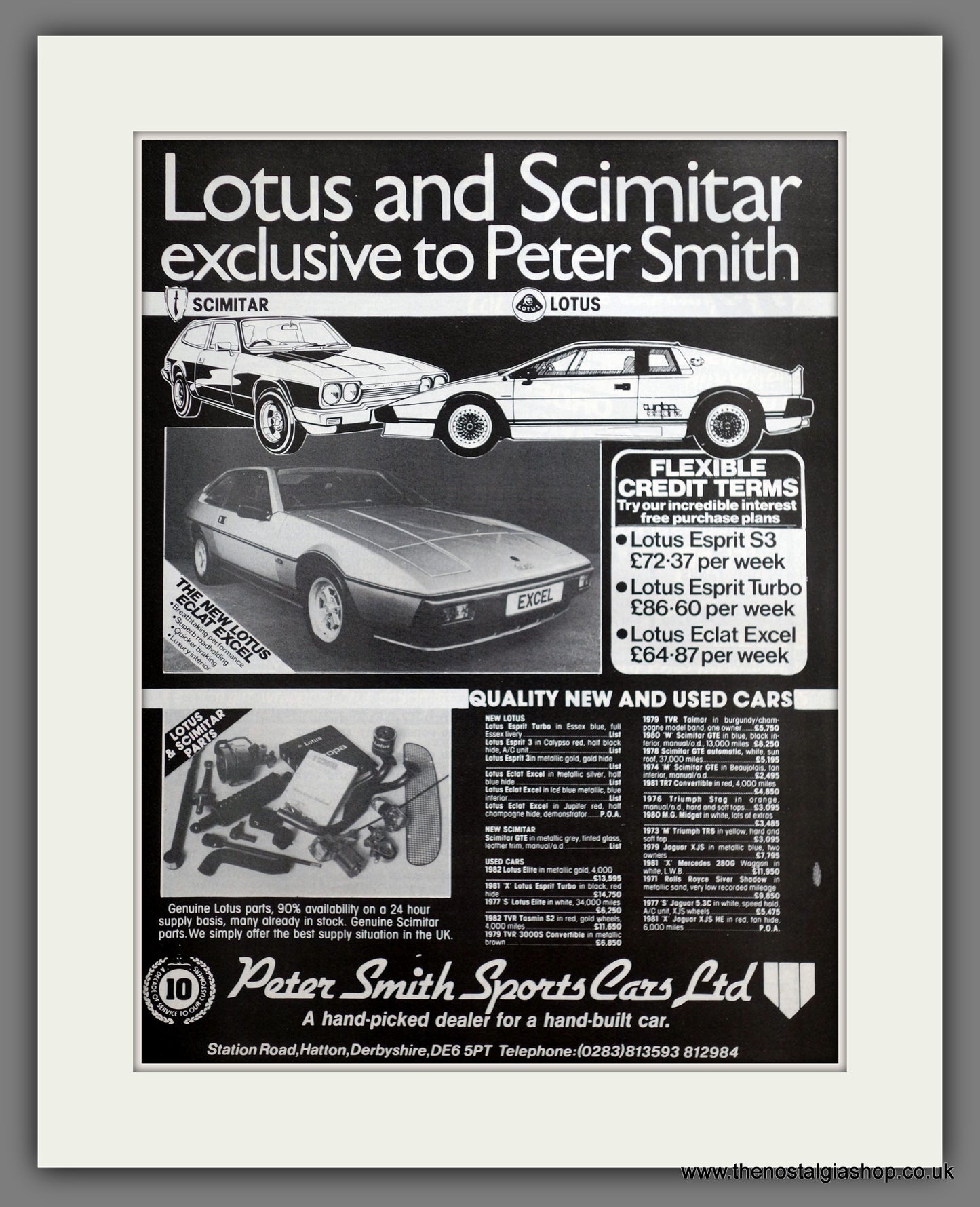 Lotus Dealers. Peter Smith Sports Cars. 1983 Original Advert (ref AD61127)