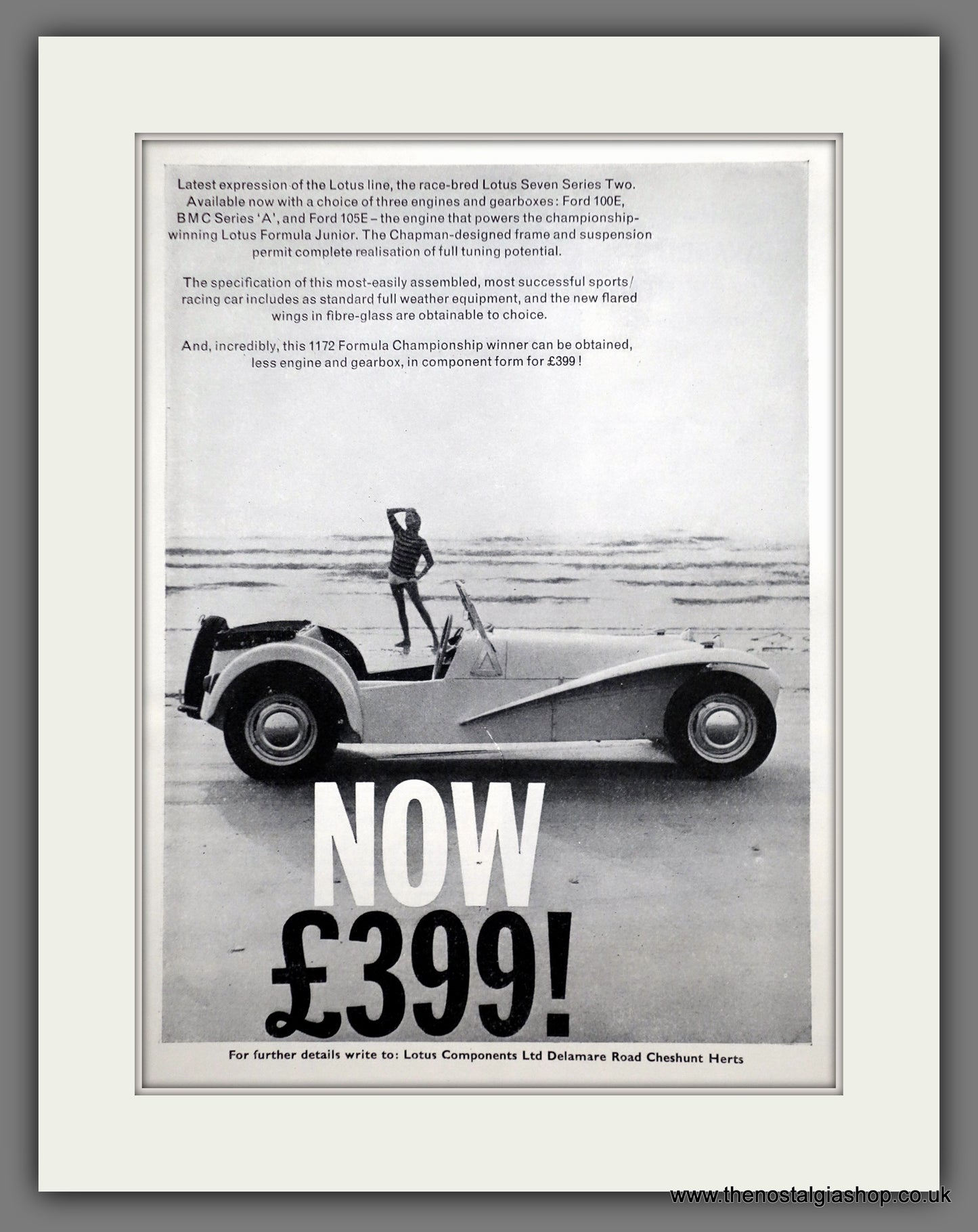 Lotus Seven. 1961 Original Advert (ref AD61164)