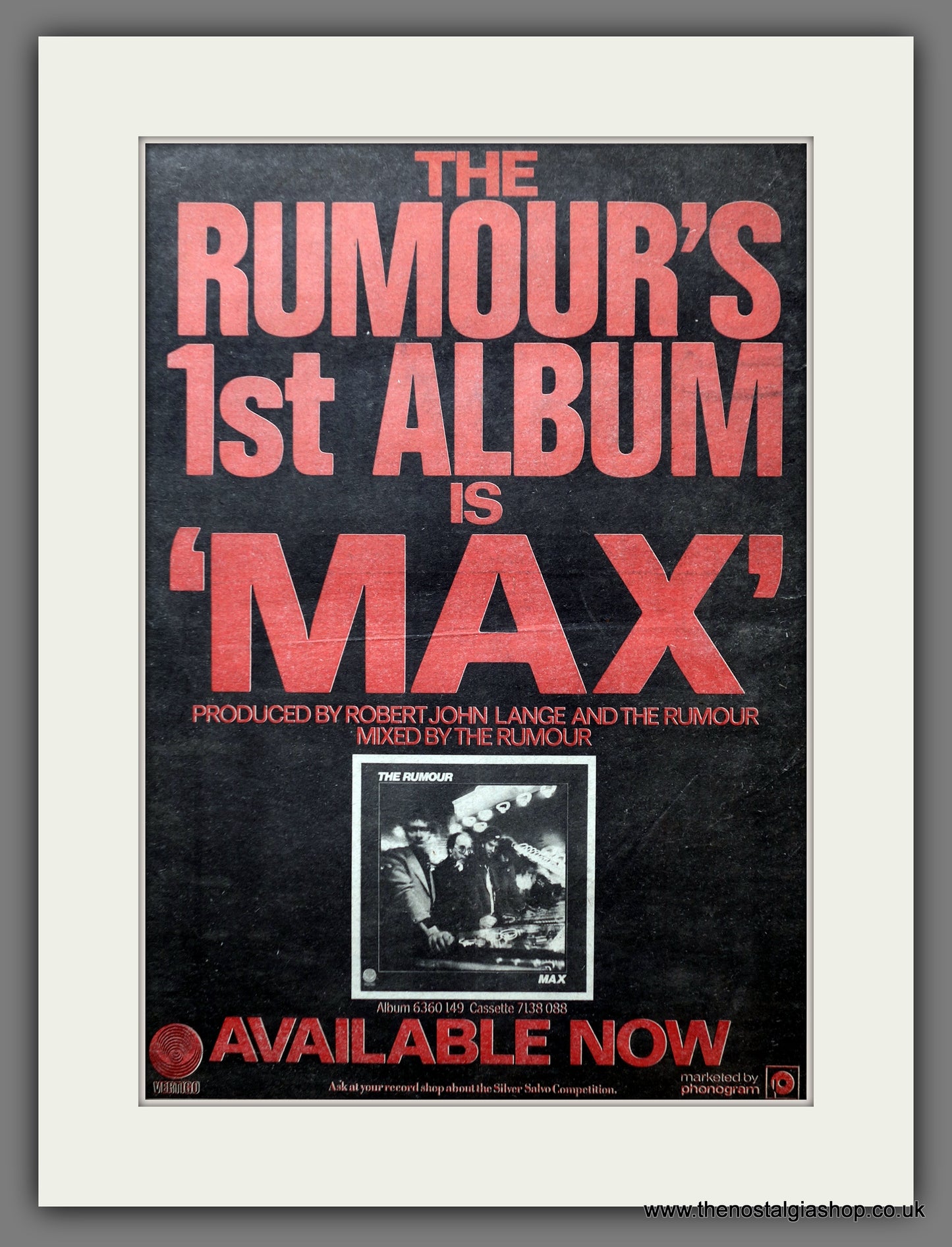 Rumour's (The) 1st Album Max. Original Advert 1977 (ref AD15529)
