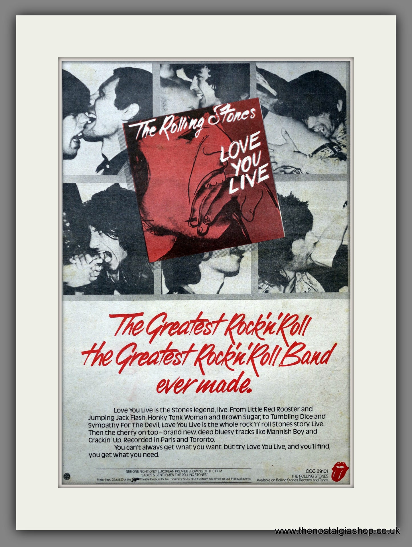 Rolling Stones (The) Love You Live. Original Advert 1977 (ref AD15534)