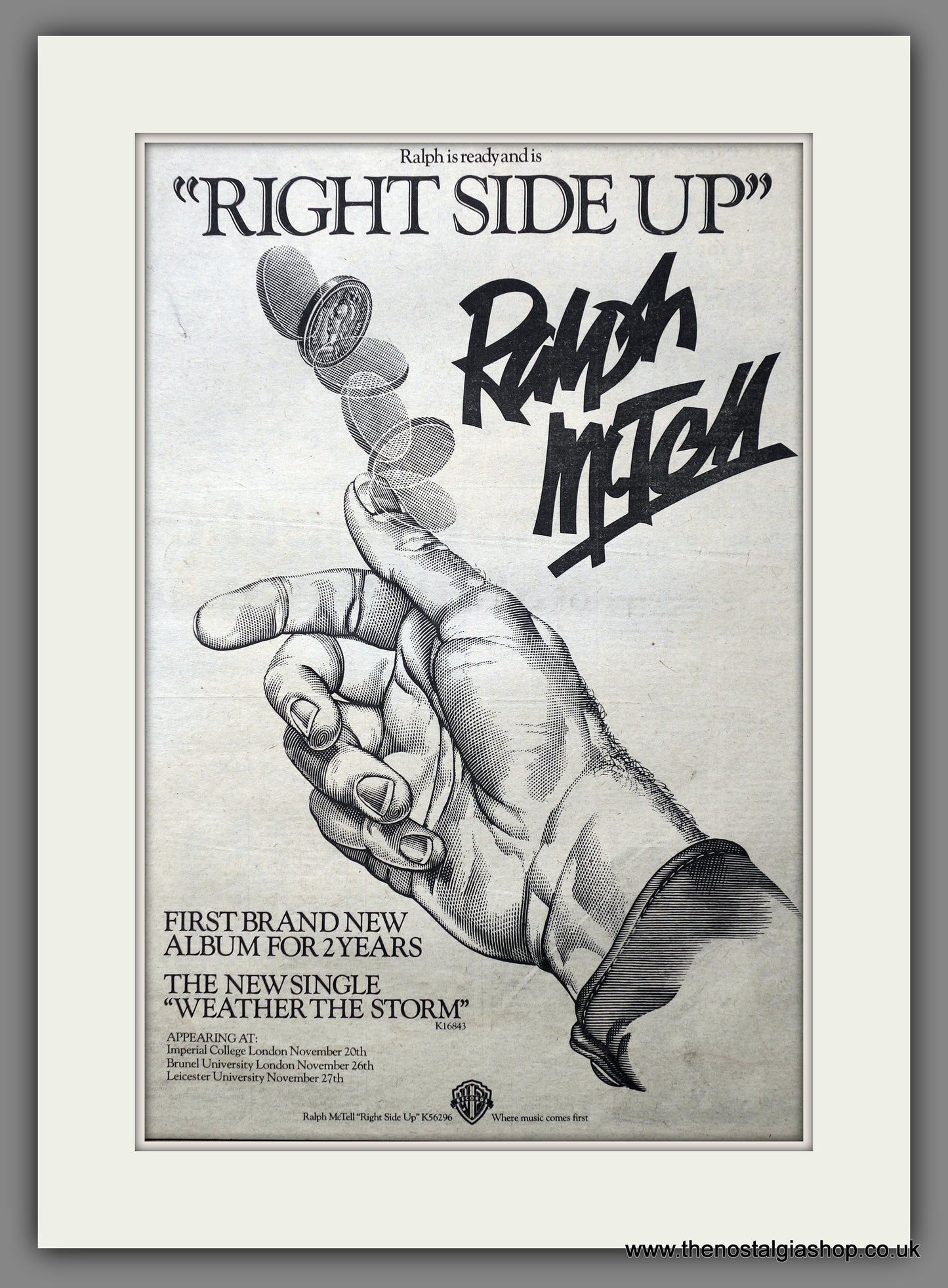 Ralph McTell Right Side Up. Original Advert 1976 (ref AD15537)