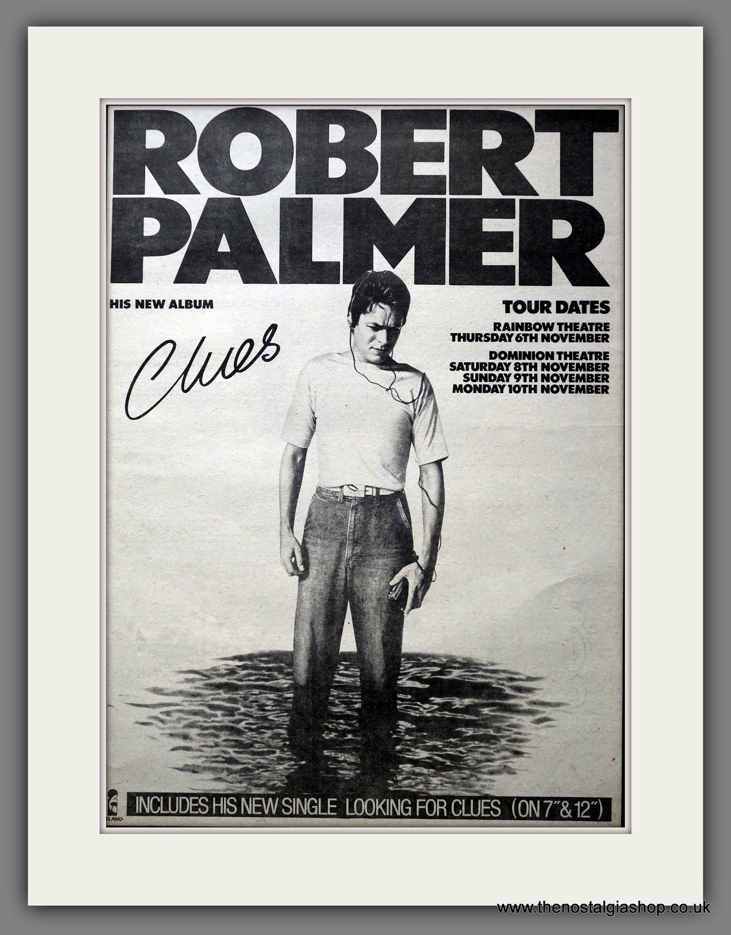Robert Palmer Clues. Original Advert 1980 (ref AD15538)