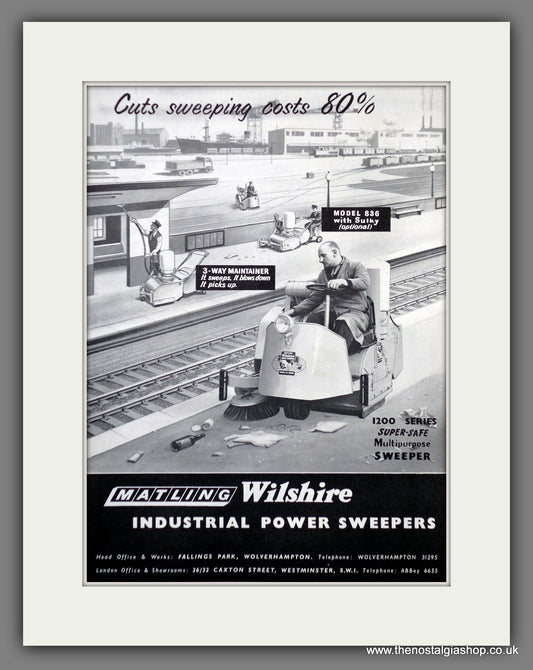 Malting Wilshire Industrial Power Sweepers. Original Advert 1958 (ref AD61083)