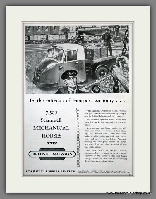 Scammell Mechanical Horse. Original Advert 1958 (ref AD61080)