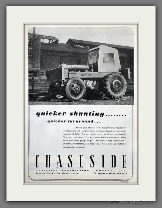 Chaseside Buffer Tractors for Shunting. Original Advert 1948 (ref AD61084)