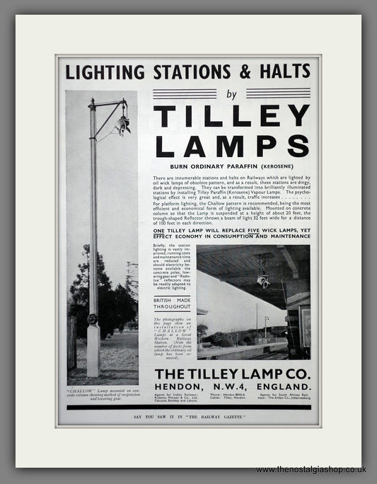 Tilley Lamps. Original Advert 1935 (ref AD61091)