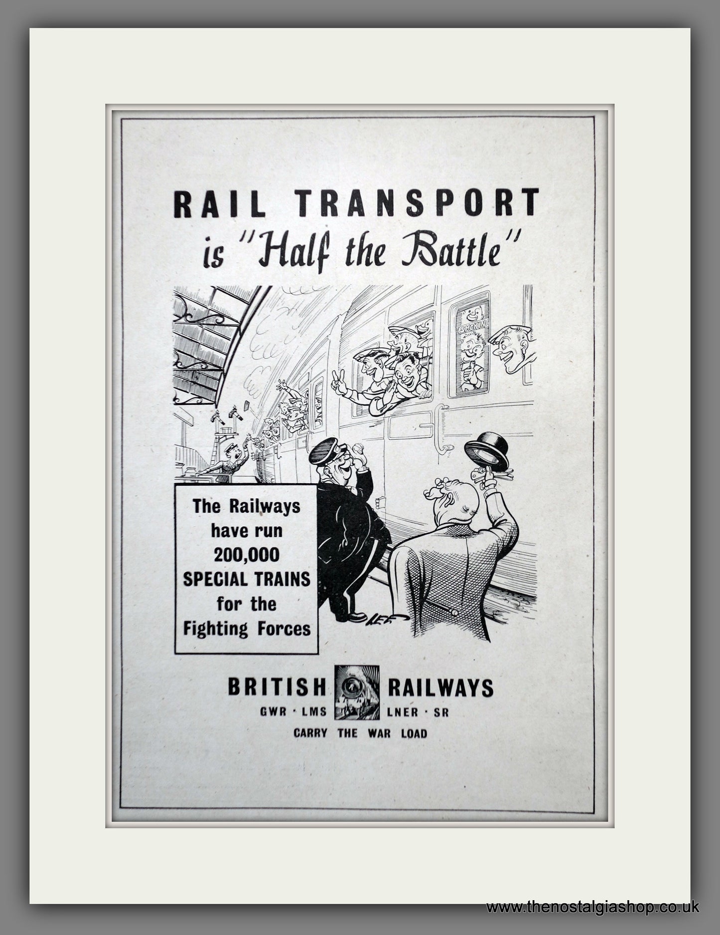 British Railways. Rail Transport is Half The Battle. Wartime Original Advert 1943 (ref AD61094)