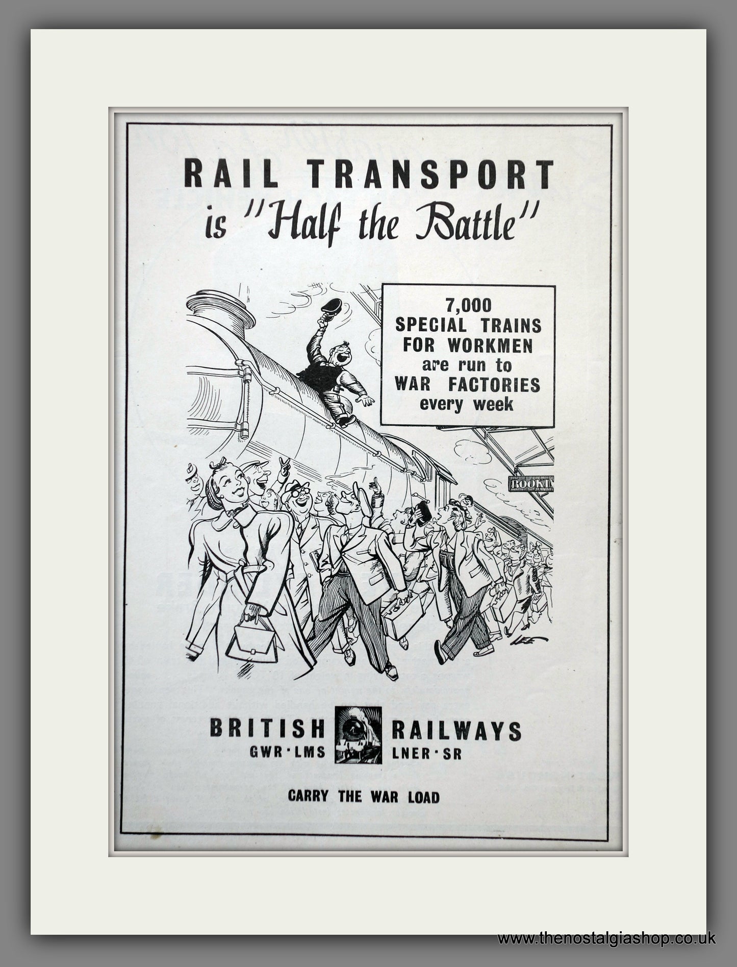 British Railways. Rail Transport is Half The Battle. Wartime Original Advert 1944 (ref AD61095)