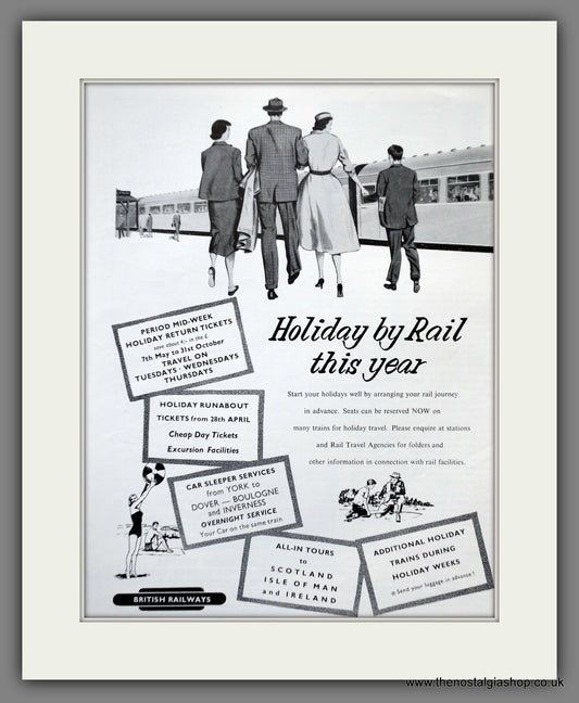 British Railways Holiday by Rail. Original Advert 1957 (ref AD61109)