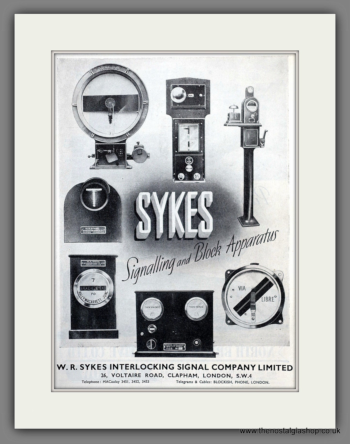 Sykes Railway Signalling Equipment. Original Advert 1948 (ref AD61111)