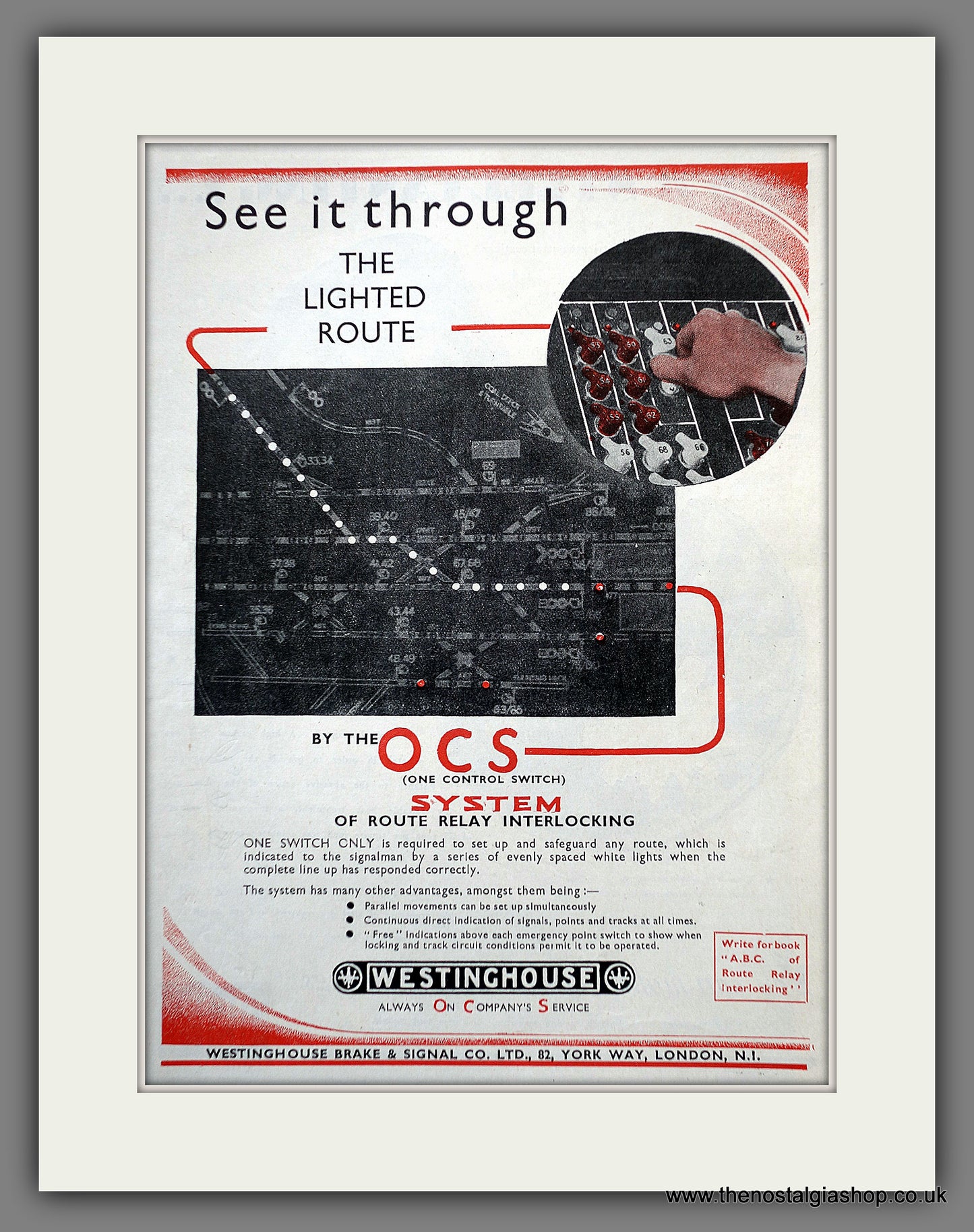 Westinghouse Railway Signalling Equipment. Original Advert 1949 (ref AD61112)