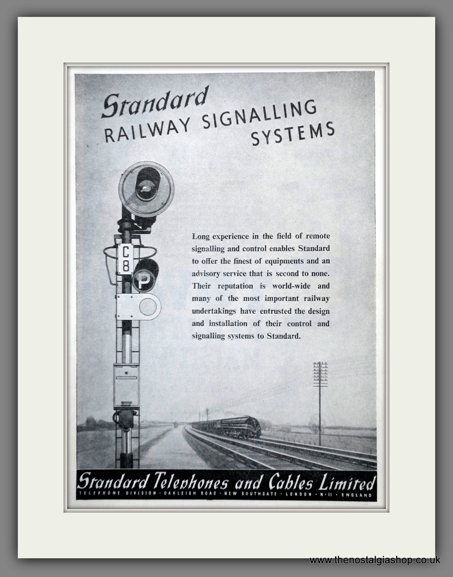 Standard Railway Signalling Equipment. Original Advert 1949 (ref AD61114)