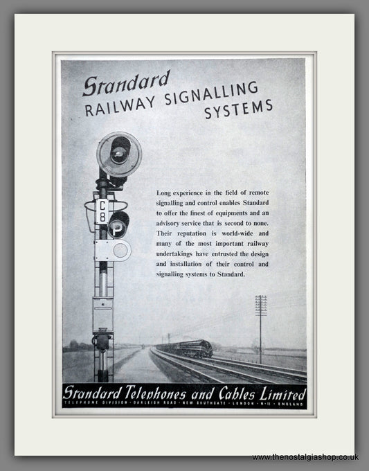 Standard Railway Signalling Equipment. Original Advert 1949 (ref AD61114)