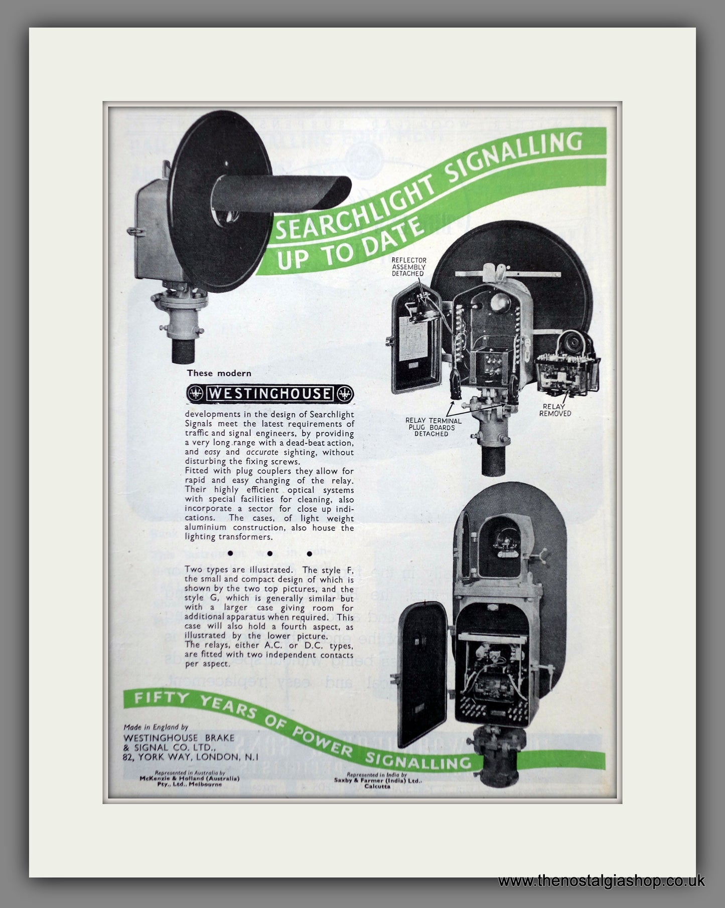 Westinghouse Railway Signalling Equipment. Original Advert 1948 (ref AD61113)