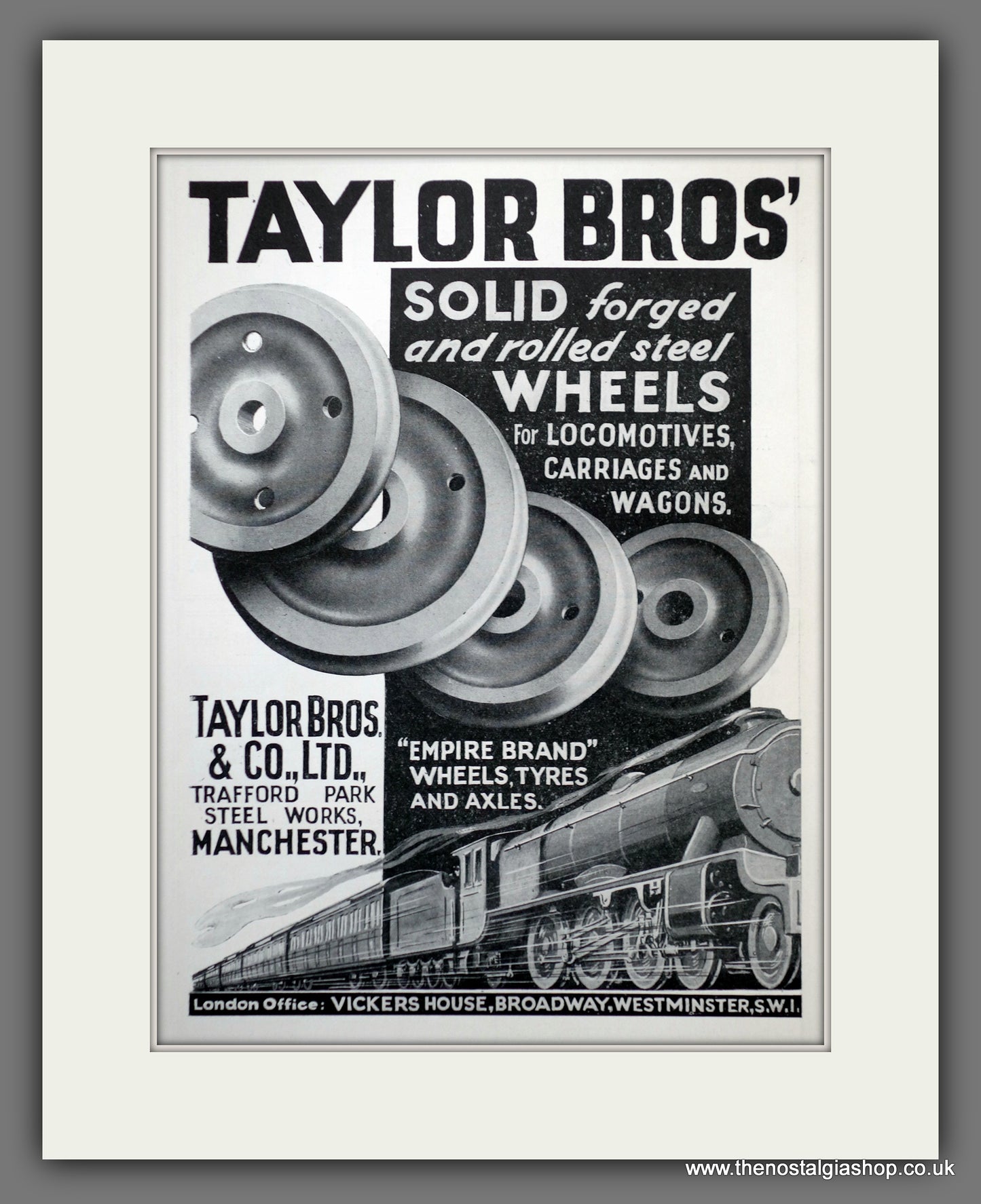 Taylor Bros' Forged and Rolled Railway Wheels. Original Advert 1932 (ref AD61121)